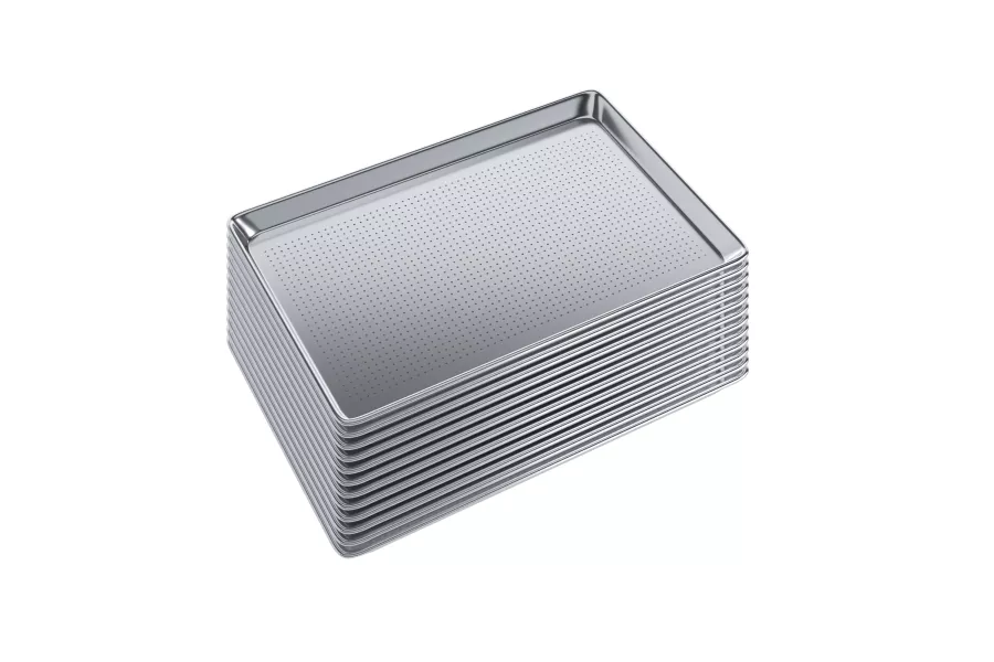 18 in. x 26 in. 19 Gauge Full Size Perforated  Aluminum Bun / Sheet Pan. Pack of 12