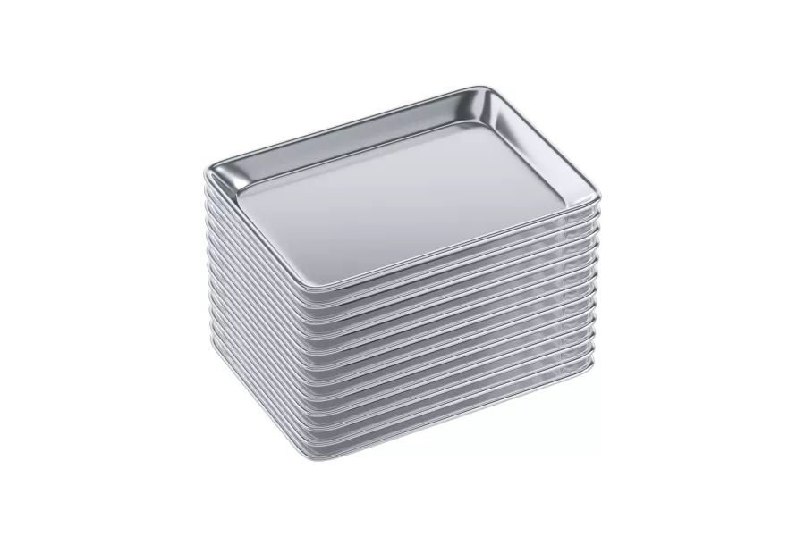 13 in. x 10  in. 19 Gauge Quarter Size Aluminum Bun / Sheet Pan. Pack of 12