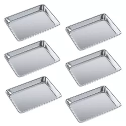 13 in. x 10  in. 19 Gauge Quarter Size Aluminum Bun / Sheet Pan. Pack of 6