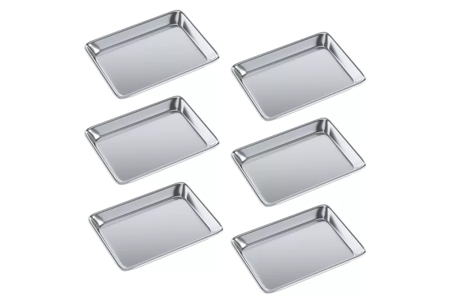 13 in. x 10  in. 19 Gauge Quarter Size Aluminum Bun / Sheet Pan. Pack of 6