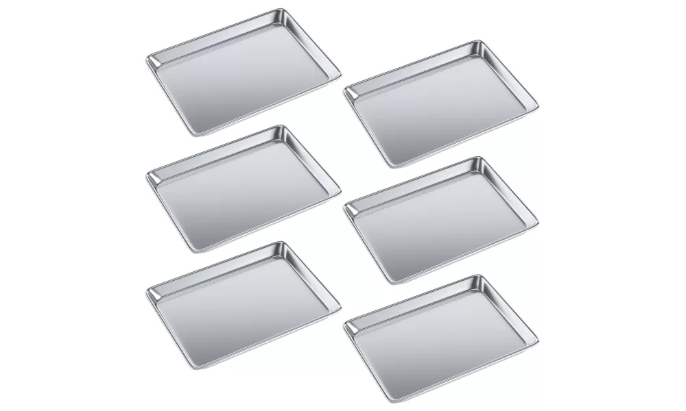 13 in. x 18 in. 19 Gauge Half Size Aluminum Bun Pan. Pack of 6 13 in. x 18 in. 19 Gauge Half Size Aluminum Bun Pan. Pack of 6