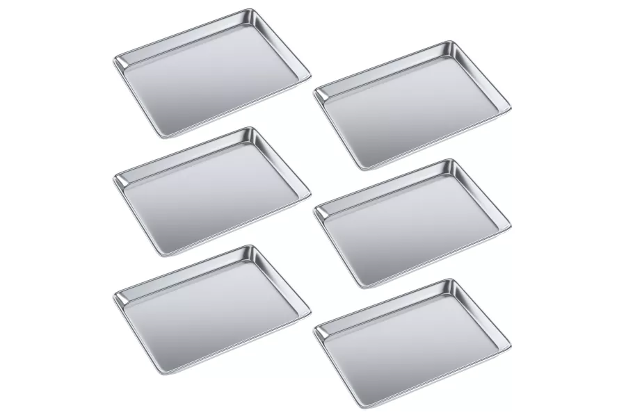13 in. x 18 in. 19 Gauge Half Size Aluminum Bun Pan. Pack of 6