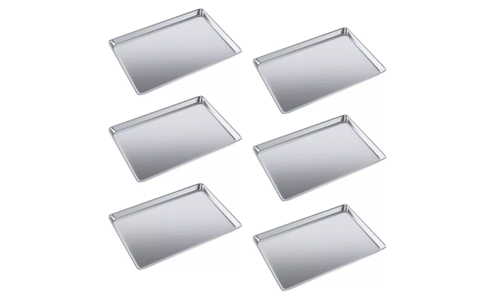 18 in. x 26 in. 19 Gauge Full Size Aluminum Bun / Sheet Pan.  Pack of 6 18 in. x 26 in. 19 Gauge Full Size Aluminum Bun / Sheet Pan.  Pack of 6