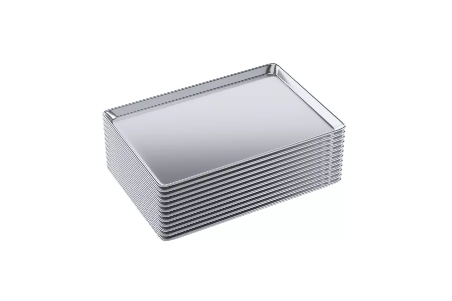 18 in. x 26 in. 19 Gauge Full Size Aluminum Bun / Sheet Pan. Pack of 12