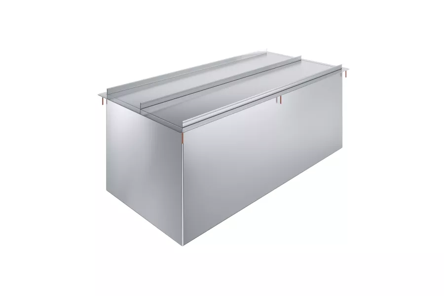 18 in. x 36 in. Stainless Steel Drop-In Ice Bin with Sliding Lid