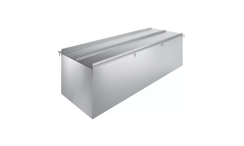 18 in. x 48 in. Stainless Steel Drop-In Ice Bin with Sliding Lid