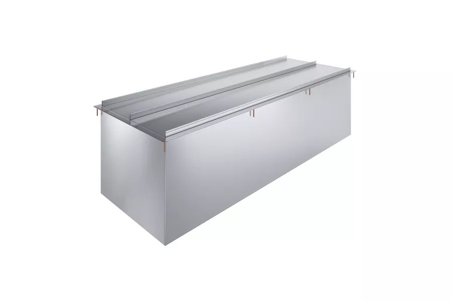 18 in. x 48 in. Stainless Steel Drop-In Ice Bin with Sliding Lid