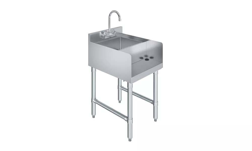 22 in. x 14 in Stainless Steel Blender Station with Dump Sink and Faucet