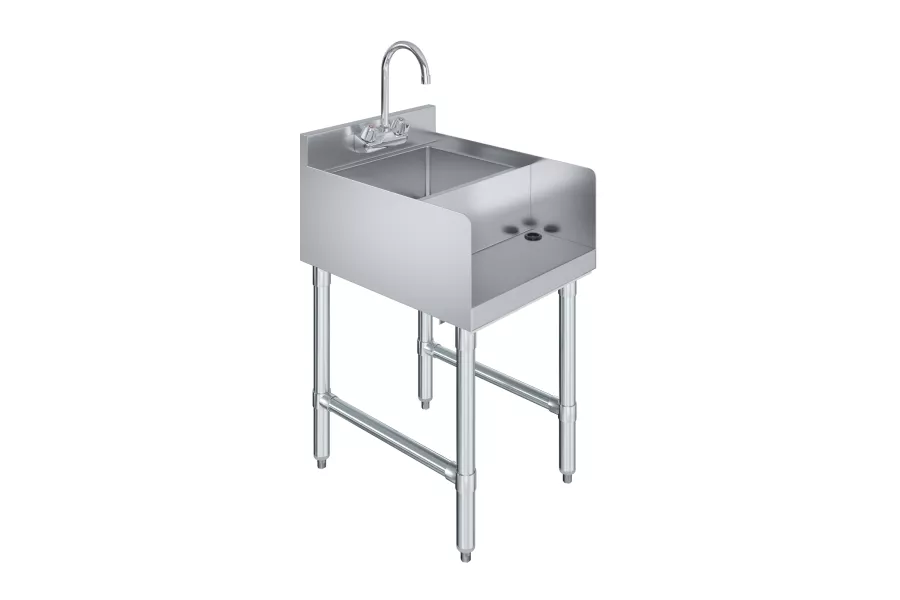 22 in. x 14 in Stainless Steel Blender Station with Dump Sink and Faucet
