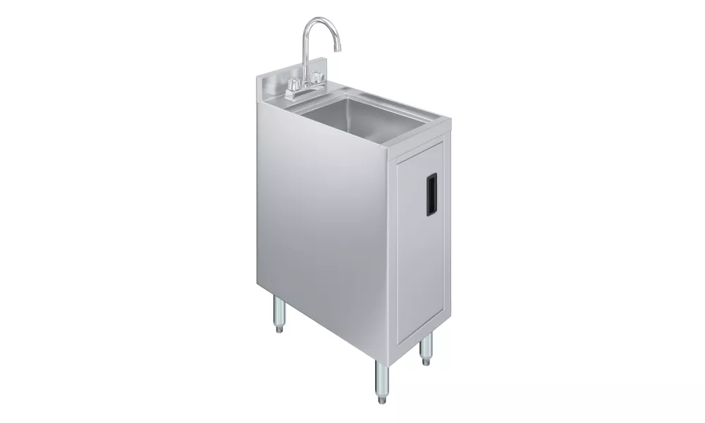 22 in. x 12 in. Stainless Steel Underbar Hand Sink with Cabinet Base