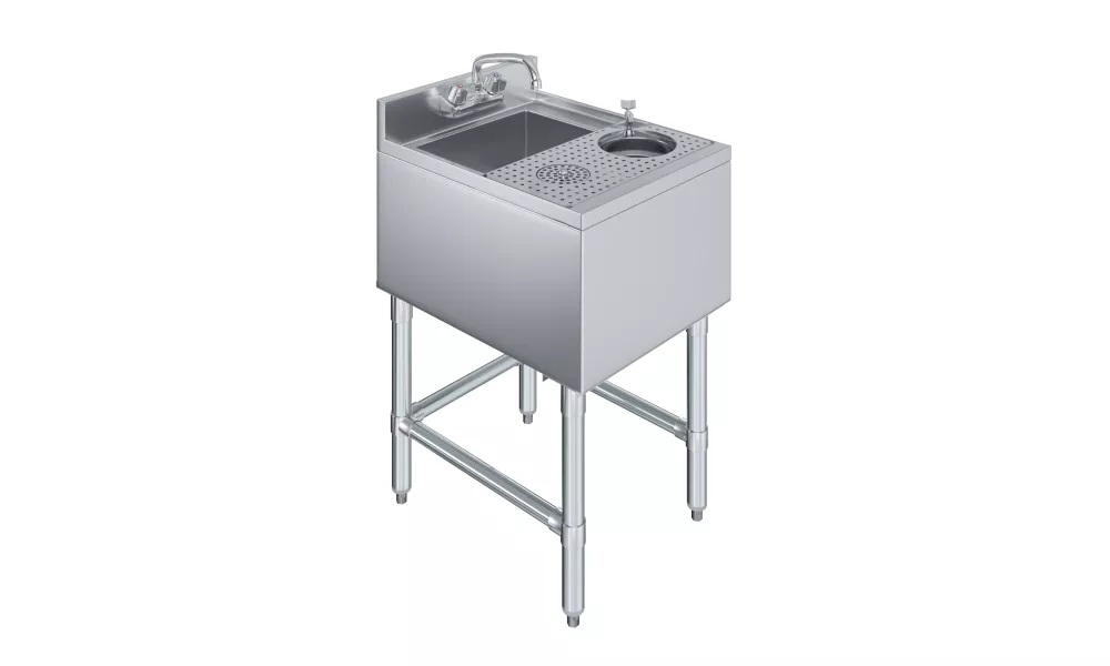 22 in. x 18 in. Mixology Station - Underbar Hand Sink with Glass Rinser and Dipper Well