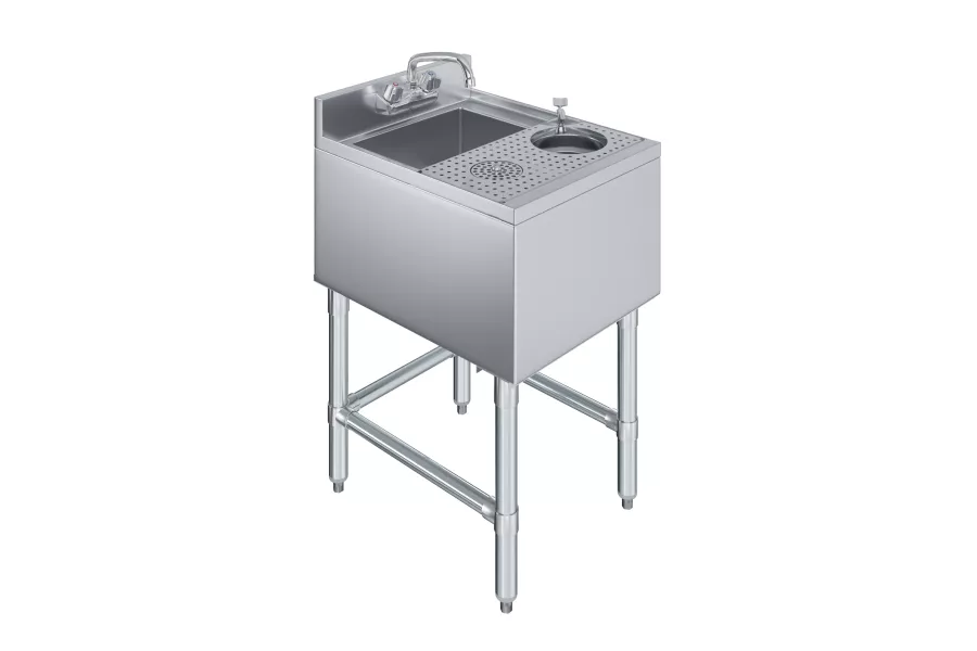 22 in. x 18 in. Mixology Station - Underbar Hand Sink with Glass Rinser and Dipper Well
