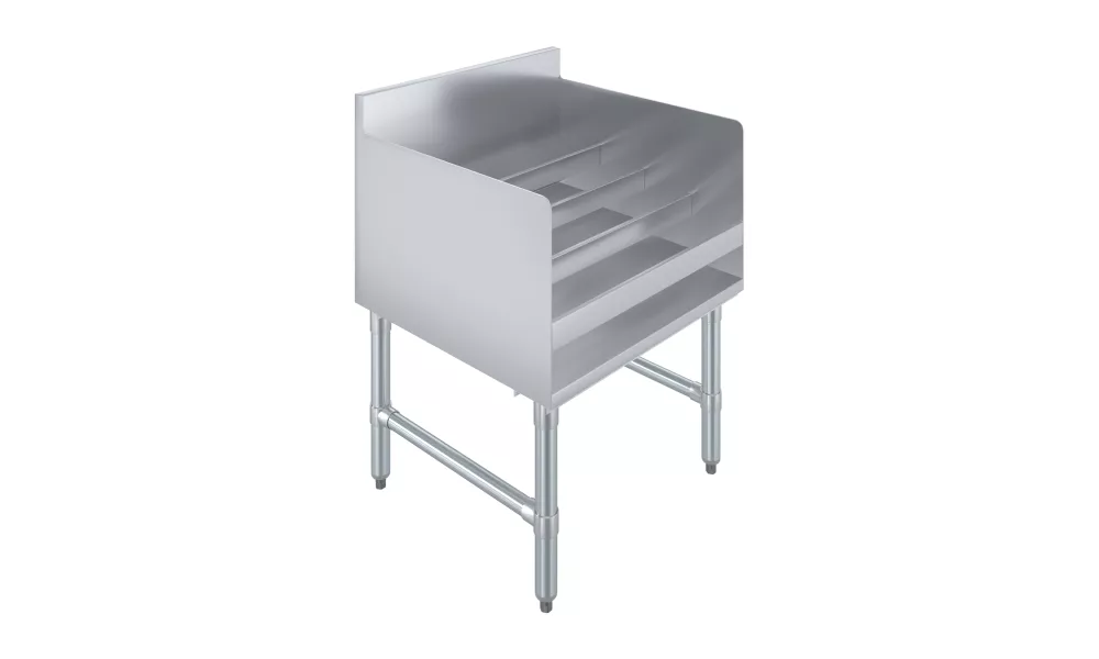 22.5 in. x 24 in Stainless Steel Four-Tier Liquor Display Rack