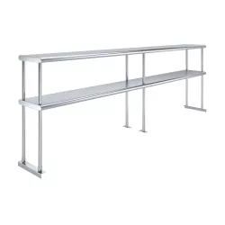 12 in. x 96 in. Stainless Steel Double Deck Over Shelf