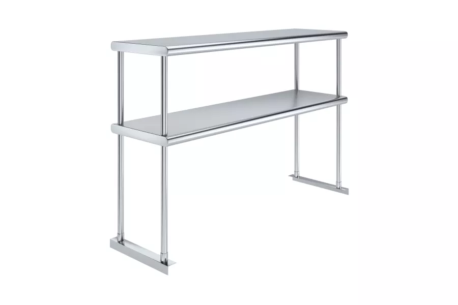 AmGood 14 in. x 48 in. Stainless Steel Double Deck Over Shelf