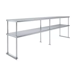 18 in. x 96 in. Stainless Steel Double Deck Over Shelf