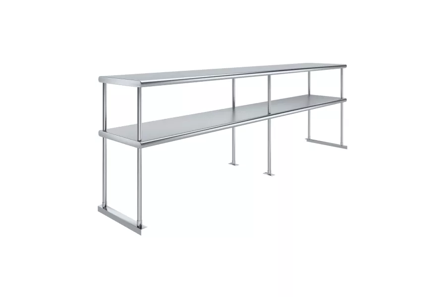 18 in. x 96 in. Stainless Steel Double Deck Over Shelf