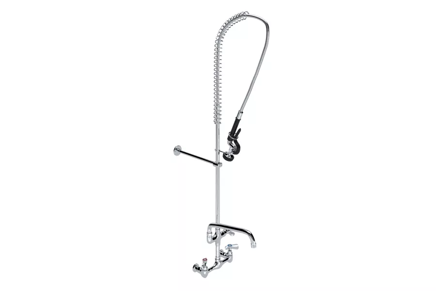 Wall-Mounted Pre-Rinse Assembly with 8 in. Centers and 12 in. Add On Faucet