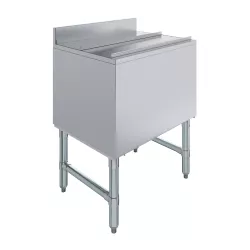 18.5 in. x 24 in. x 30 in. Freestanding Stainless Steel Ice Bin With 7-circuit Cast Aluminum Cold Plate