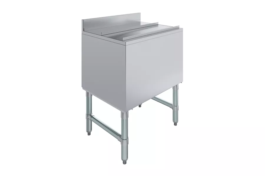 18.5 in. x 24 in. x 30 in. Freestanding Stainless Steel Ice Bin With 7-circuit Cast Aluminum Cold Plate