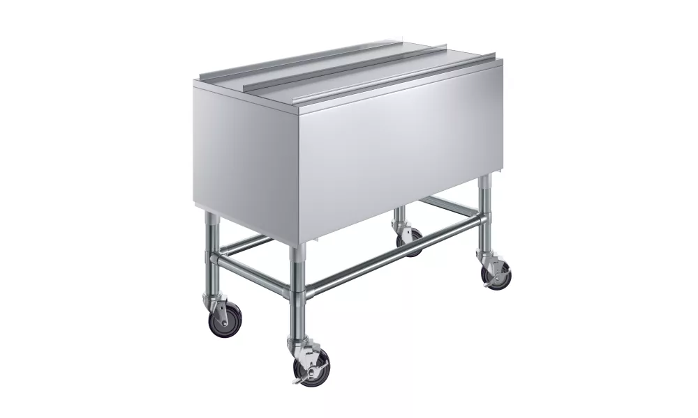 18 in. x 36 in. Mobile Ice Bin with Sliding Lid