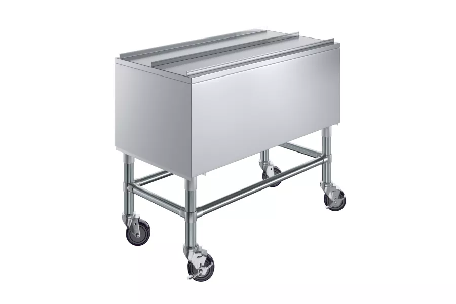18 in. x 36 in. Mobile Ice Bin with Sliding Lid