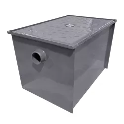 100 LB Carbon Steel Grease Trap Interceptor for Restaurant Under Sink Kitchen | 50 GPM | NSF	 	 	 	 	 	 	