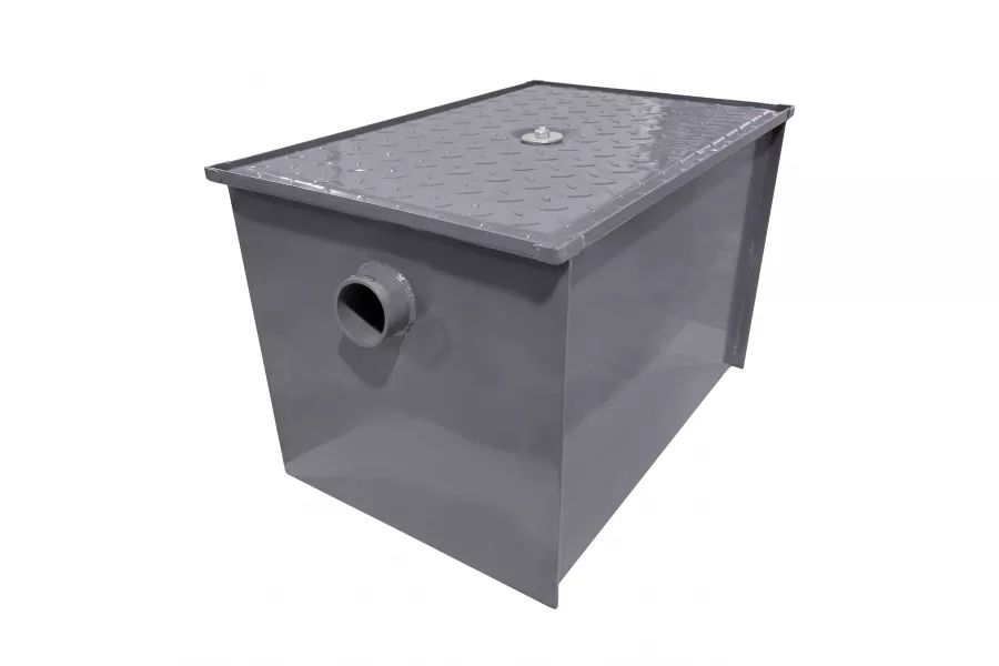 100 LB Carbon Steel Grease Trap Interceptor for Restaurant Under Sink Kitchen | 50 GPM | NSF	 	 	 	 	 	 	