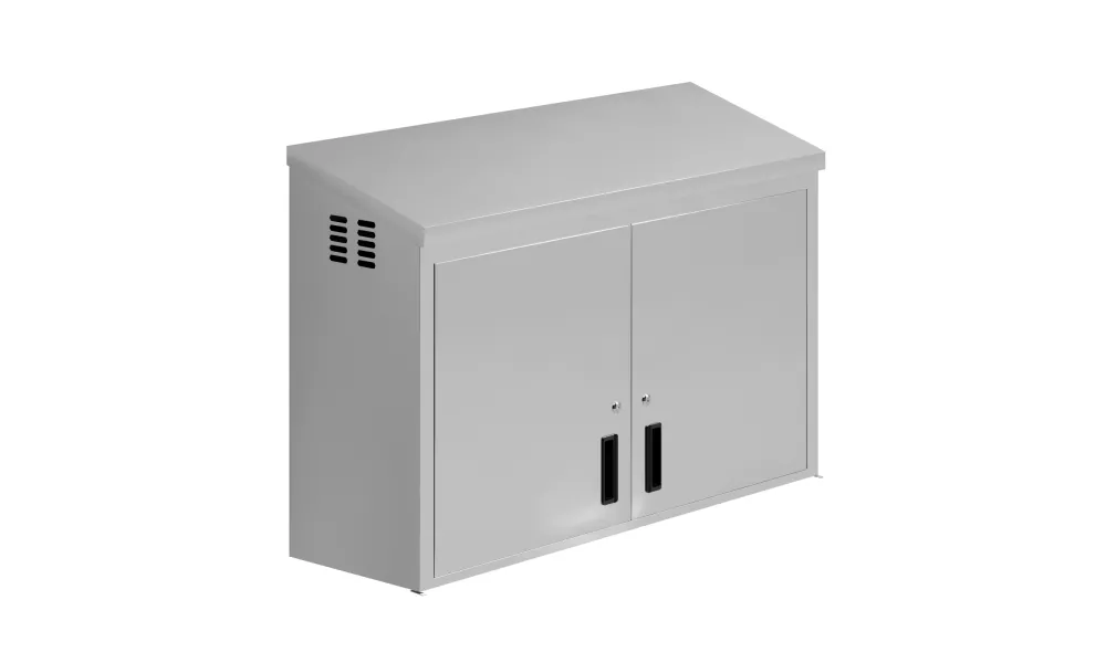 48 in. x 15 in. Stainless Steel Slope Top Wall Cabinet