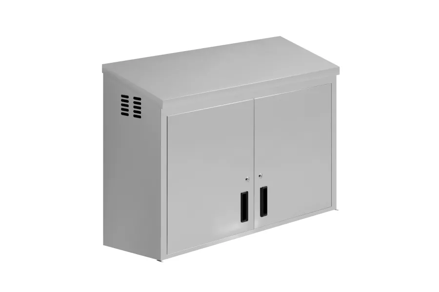 48 in. x 15 in. Stainless Steel Slope Top Wall Cabinet