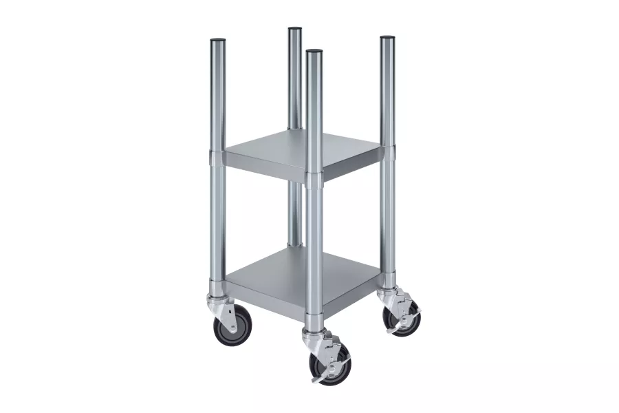 14 in. x 14 in. Stainless Steel Rice Warmer Stand with Wheels