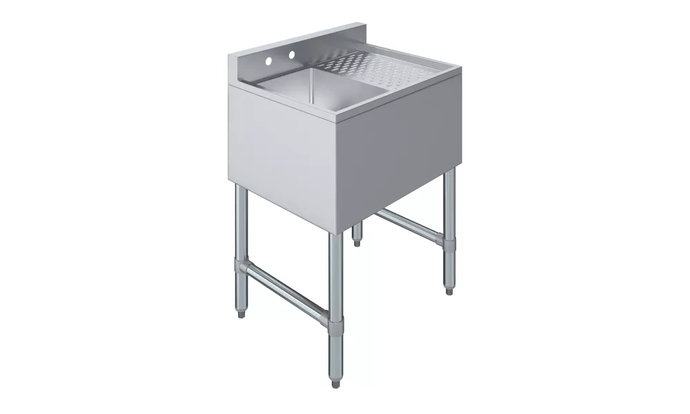 24 in. x 19 in. One Compartment Underbar Sink With Right Drainboard