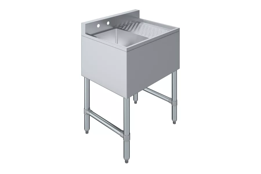 24 in. x 19 in. One Compartment Underbar Sink With Right Drainboard