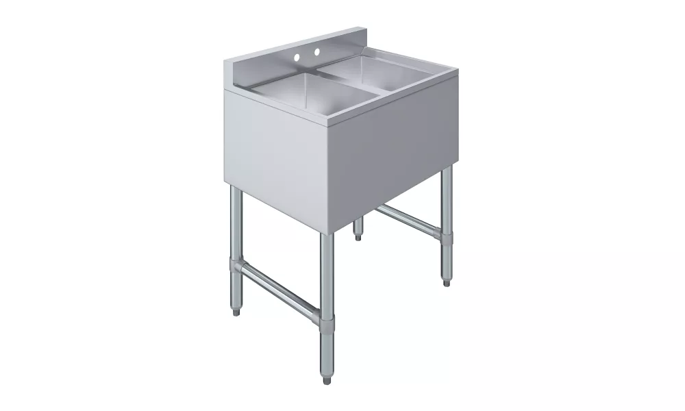 26.5 in. x 19 in. Two Compartment Underbar Sink