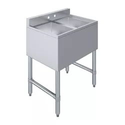 26.5 in. x 19 in. Two Compartment Underbar Sink