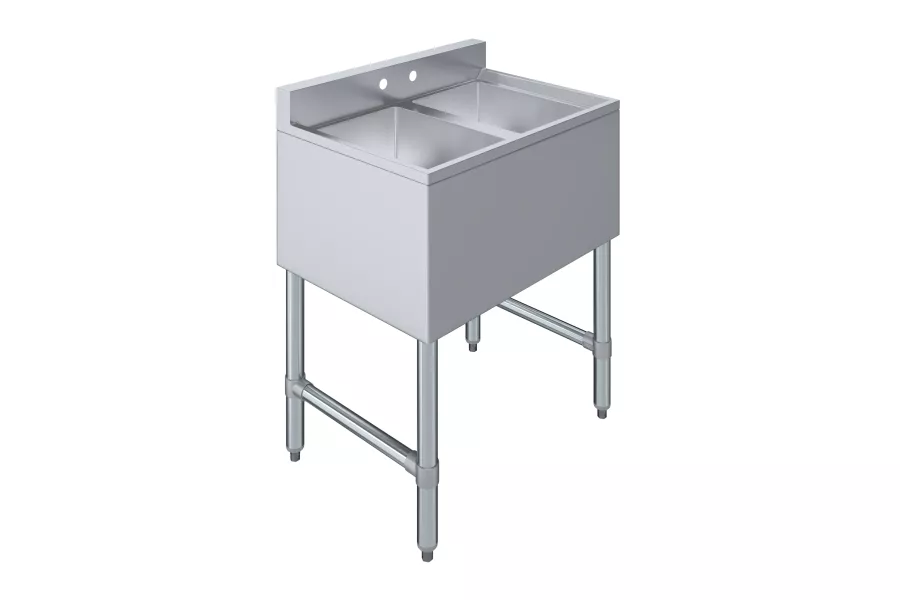 26.5 in. x 19 in. Two Compartment Underbar Sink