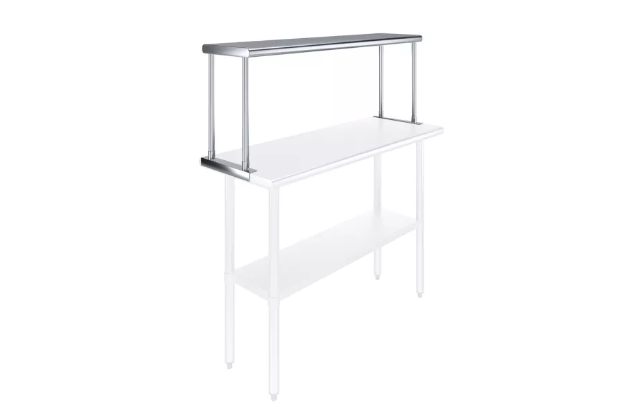 AmGood 12 in. Deep x 48 in. Long Stainless Steel Single Tier Overshelf