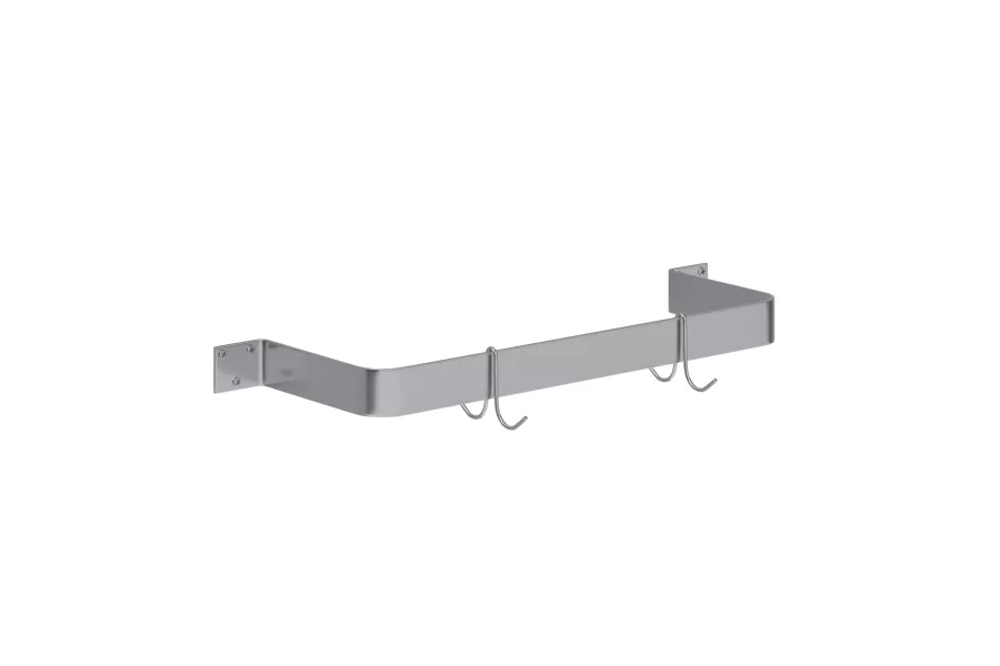 24 in. Wall-Mounted Stainless Steel Single-Line Pot Rack