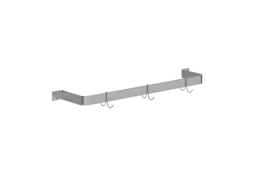 36 in. Wall-Mounted Stainless Steel Single-Line Pot Rack