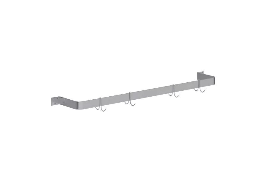 48 in. Wall-Mounted Stainless Steel Single-Line Pot Rack
