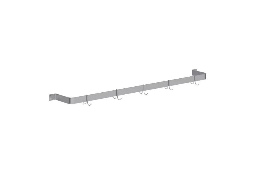 60 in. Wall-Mounted Stainless Steel Single-Line Pot Rack