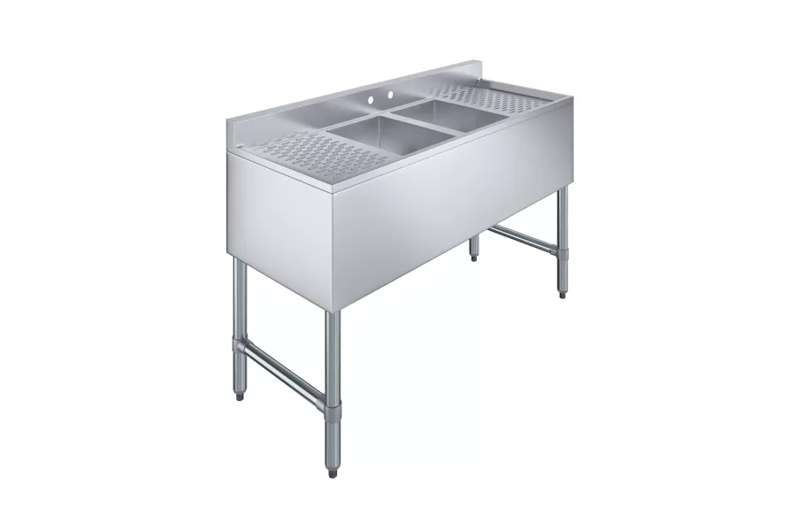 48 in. x 19 in. Two Compartment Underbar Sink with Two Drainboards