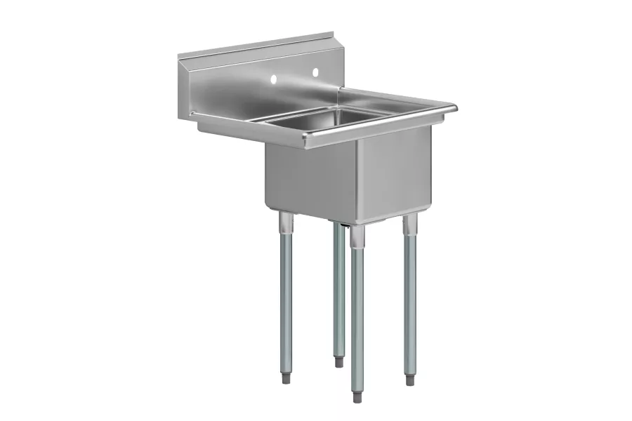 29 in. x 22 in. Stainless Steel One Compartment Sink with 16 in. x 14 in. Bowl and 12 in. Left  Drainboard
