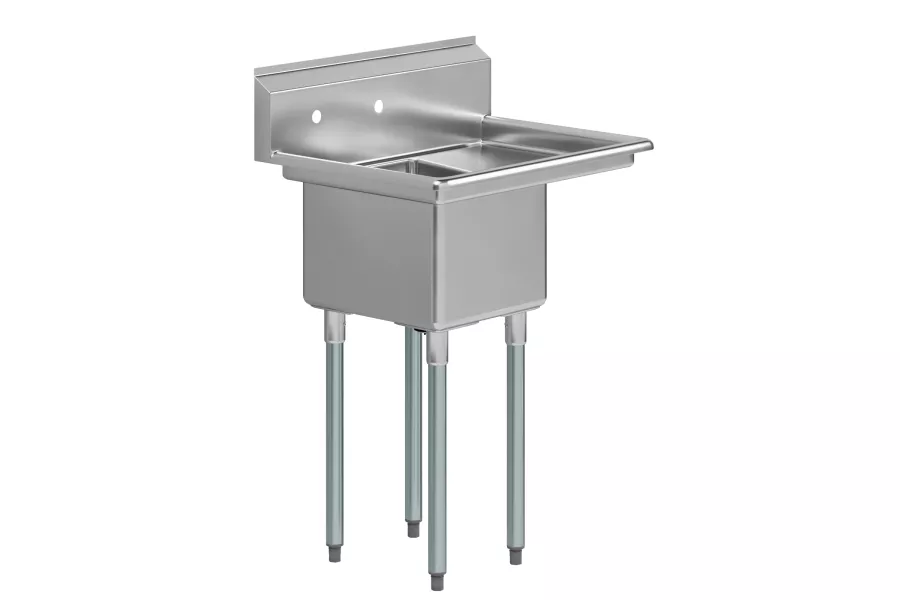 29 in. x 22 in. Stainless Steel One Compartment Sink with 16 in. x 14 in. Bowl and 12 in. Right  Drainboard