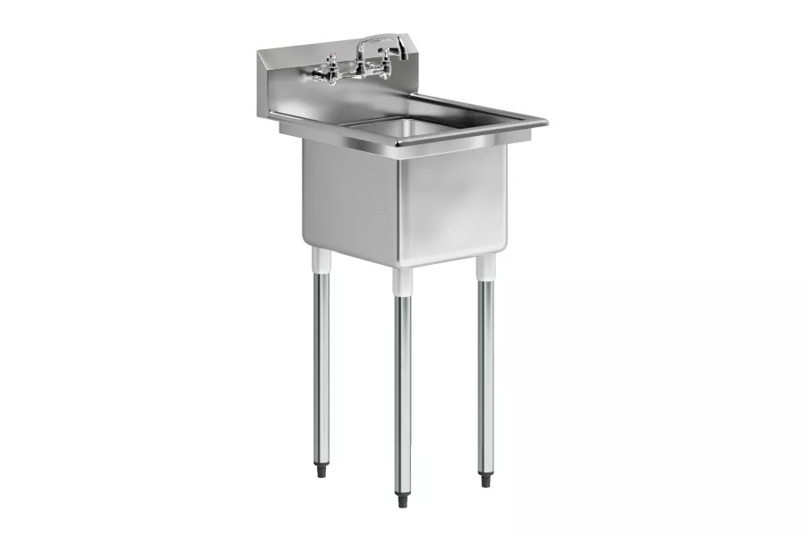 20 in. x 22 in. Stainless Steel One Compartment Sink with 14 in. x 16 in. Bowl and Faucet