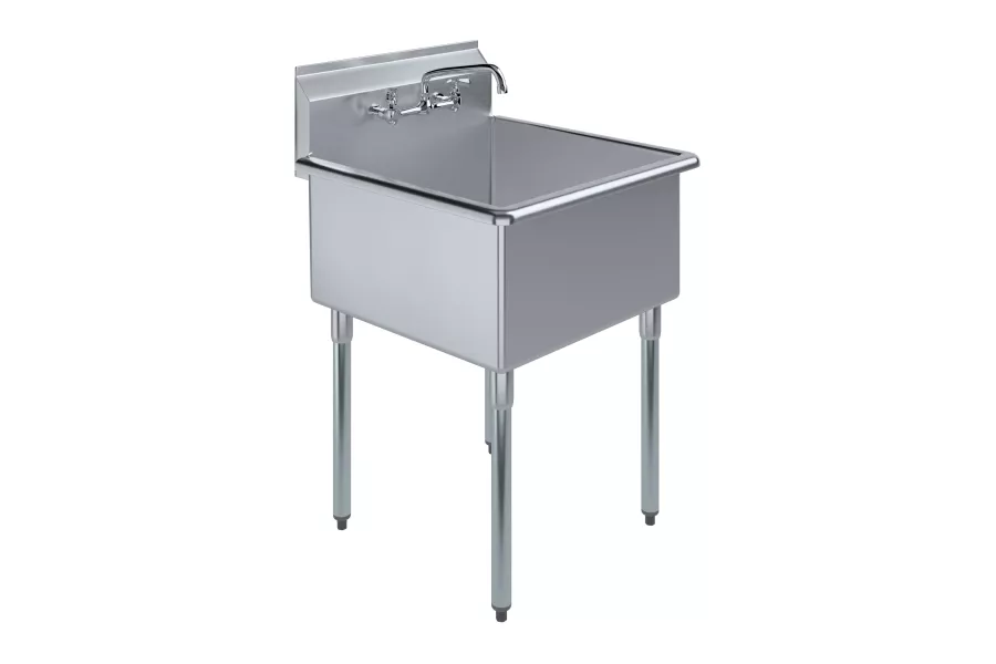27 in. x 27 1/2 in. Stainless Steel Utility Sink With Faucet. 24 in. x 24 in. x 13 in. Bowl