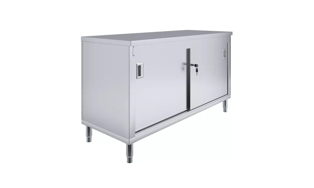 24 in. x 60 in. x 35 in. Stainless Steel Enclosed Base Cabinet with Sliding Doors 24 in. x 60 in. x 35 in. Stainless Steel Enclosed Base Cabinet with Sliding Doors