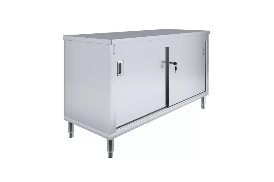 24 in. x 60 in. x 35 in. Stainless Steel Enclosed Base Cabinet with Sliding Doors