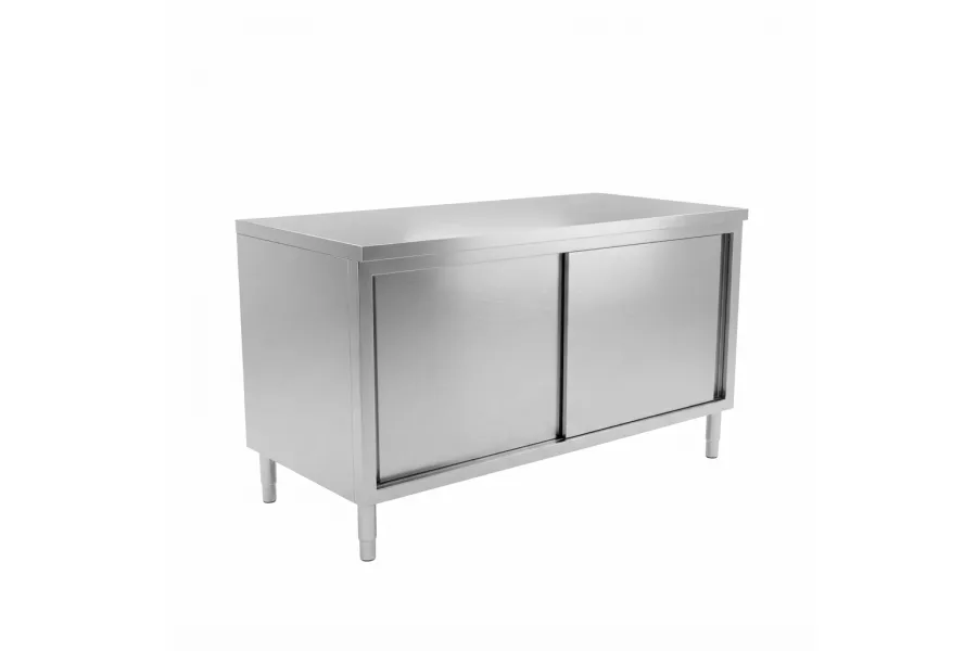24 in. x 60 in. x 35 in. Stainless Steel Enclosed Base Cabinet with Sliding Doors