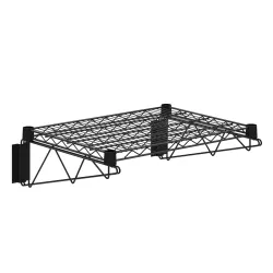 18 in. x 24 in. Black Epoxy Wire Wall Mount Shelf